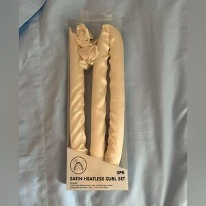 Satin Heatless Curl Set - Cream 3PC